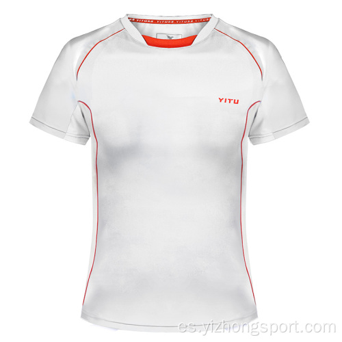 Camiseta de corte seco que absorbe la humedad para hombre blanca